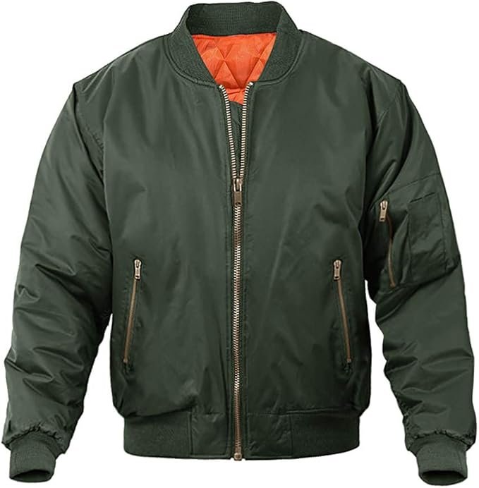 Bomber Jacket Casual Fall Winter Military Jacket for Men's